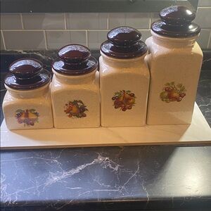Vintage Mid Century 
Ceramic Canister Set